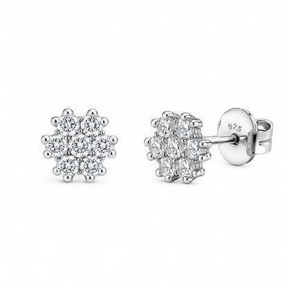 Lab Grown Diamonds 925 Sterling Silver Rhodium Plated Nova Stud Earring