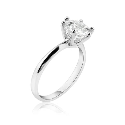 925 Sterling Silver Rhodium Plated 3 Carat Moissanite Ring