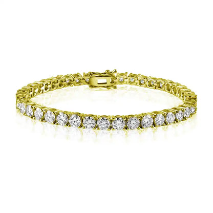 925 Sterling Silver Gold Plated Moissanite Stone 5mm Tennis Bracelet