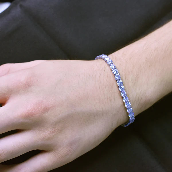 925 Sterling Silver Rhodium Plated Moissanite Stone 5mm Tennis Bracelet
