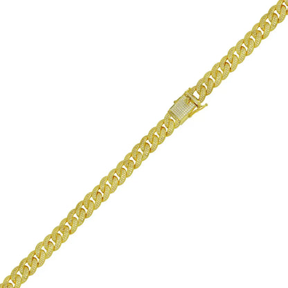 925 Sterling Silver Gold Plated Moissanite Curb 9.5mm Bracelet