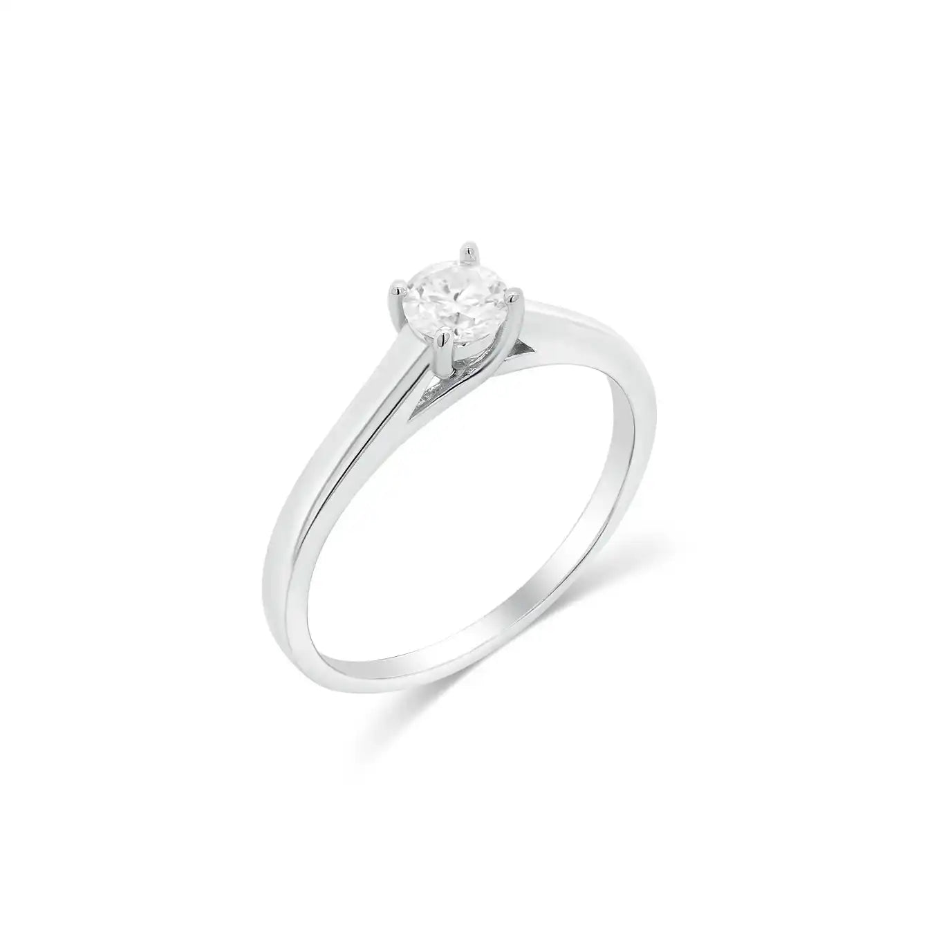925 Sterling Silver Plated Round Cut Moissanite Solitaire Ring