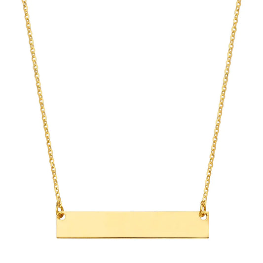 14K Yellow Gold ID Plate Necklace Size 17.5"