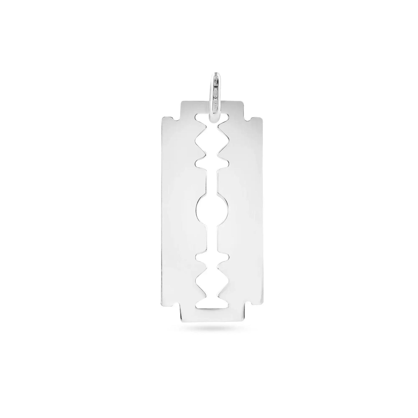 925 Sterling Silver High Polished Razor Blade 21mmx45mm Pendant