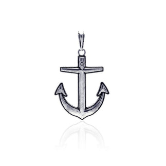 925 Sterling Silver Oxidized Anchor Pendant