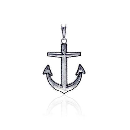 925 Sterling Silver Oxidized Anchor Pendant