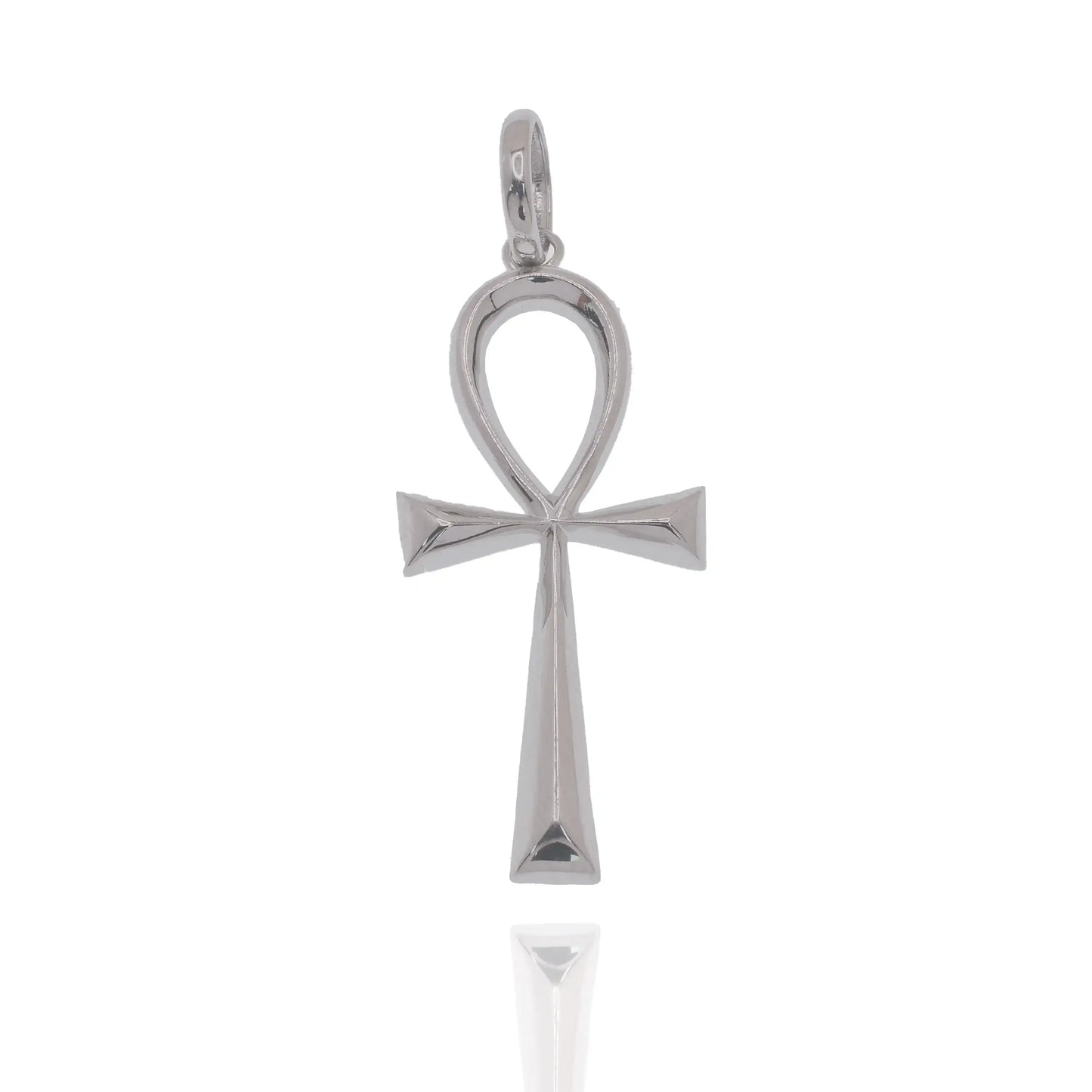 925 Sterling Silver Rhodium Plated The Ankh Cross 16mm x 33mm Pendant