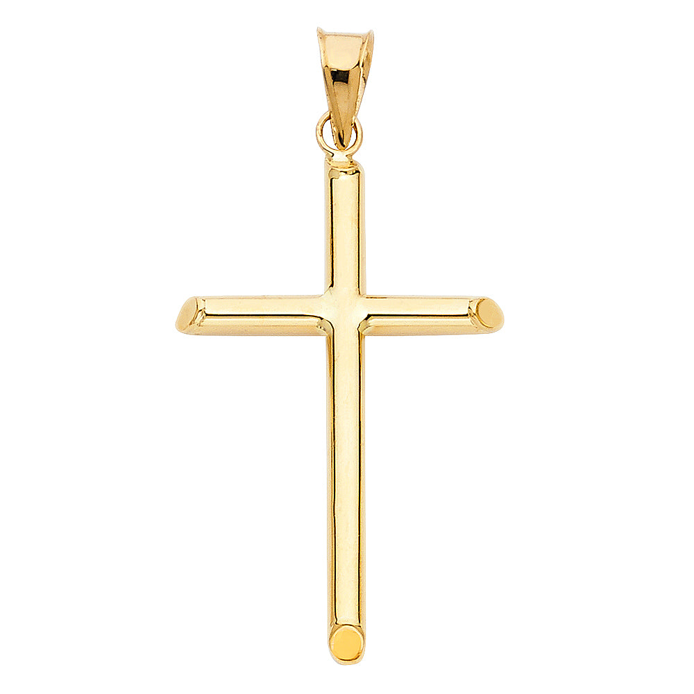 14K Yellow Gold High-Polished Cross Pendant aprox 1 1/2" tall