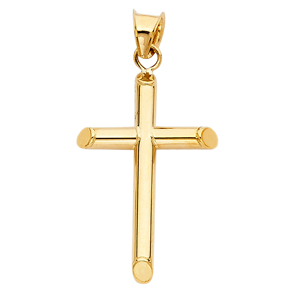 14K Yellow Gold High-Polished Cross Pendant aprox 1 1/2" tall
