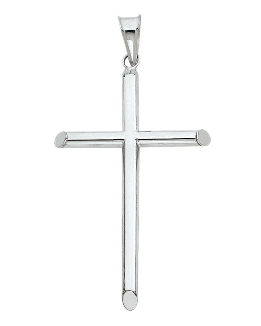 14K White Gold High-Polished Cross Pendant aprox  2