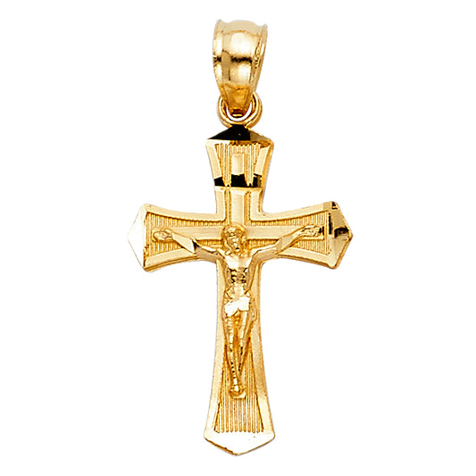 14K Yellow Gold Crucifix Pendant aprox 3/4" tall
