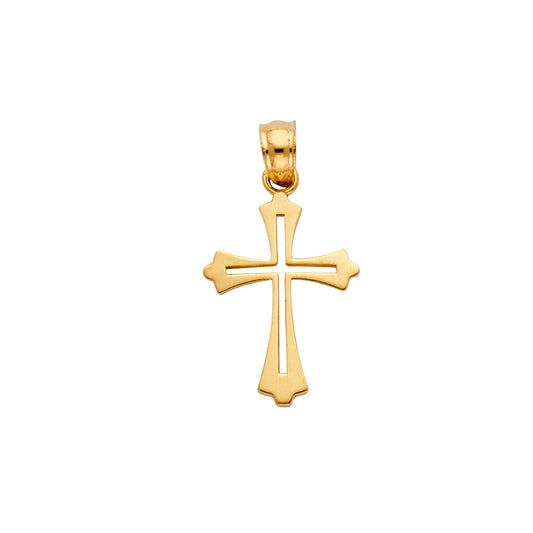 14K Yellow Gold Open Center Cross Pendant aprox 1/2" tall