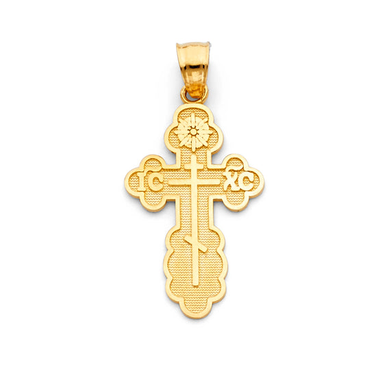 14K Yellow Gold IC XC Orthodox Cross Pendant aprox 1 1/4" tall
