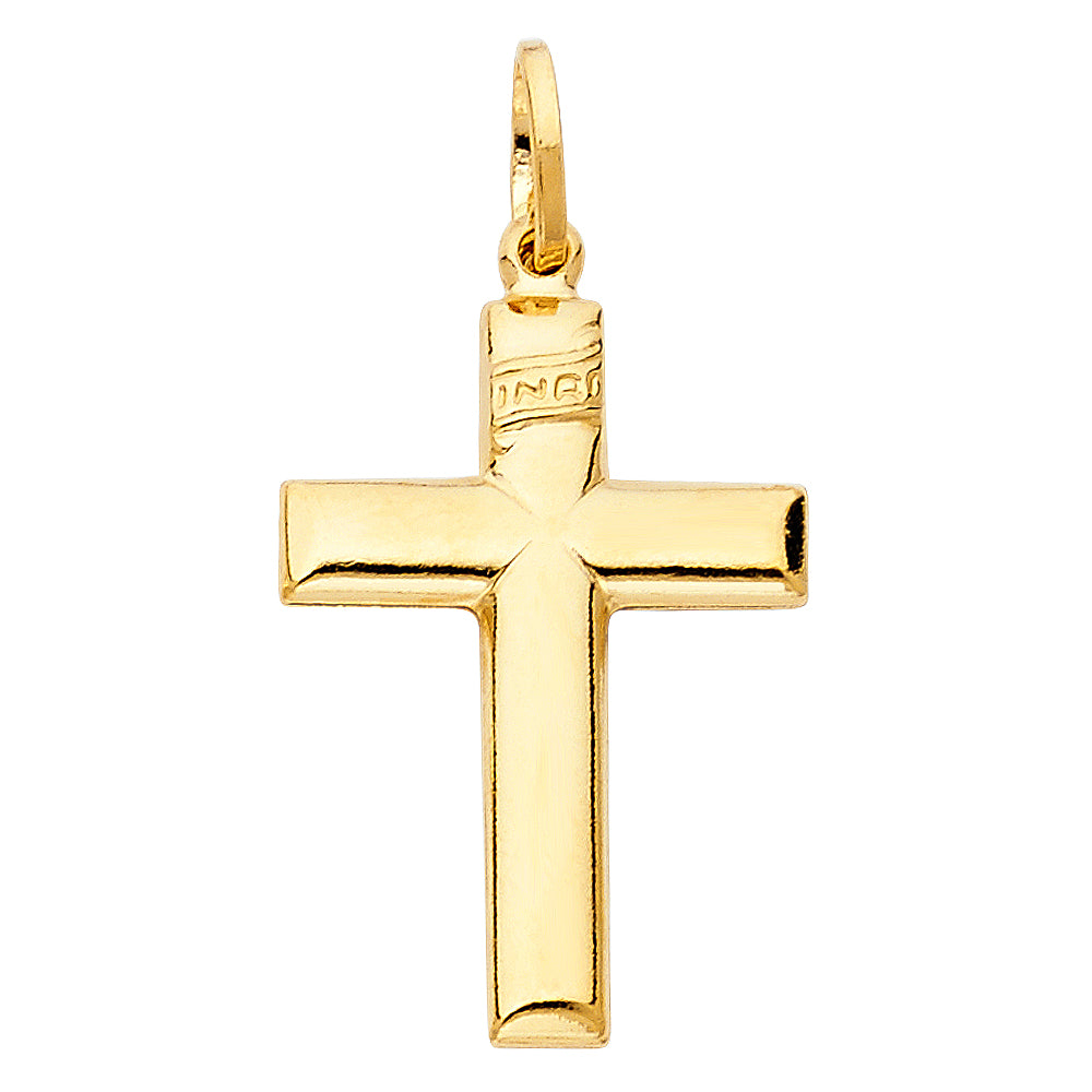 14K Yellow Gold High-Polished Cross Pendant aprox 1 1/4" tall