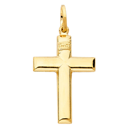 14K Yellow Gold High-Polished Cross Pendant aprox 1 1/4" tall