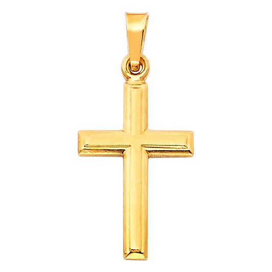 14K Yellow Gold High-Polished Cross Pendant aprox 1" tall