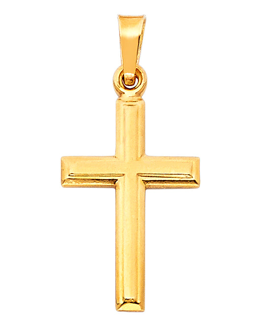14K Yellow Gold High-Polished Cross Pendant aprox 1