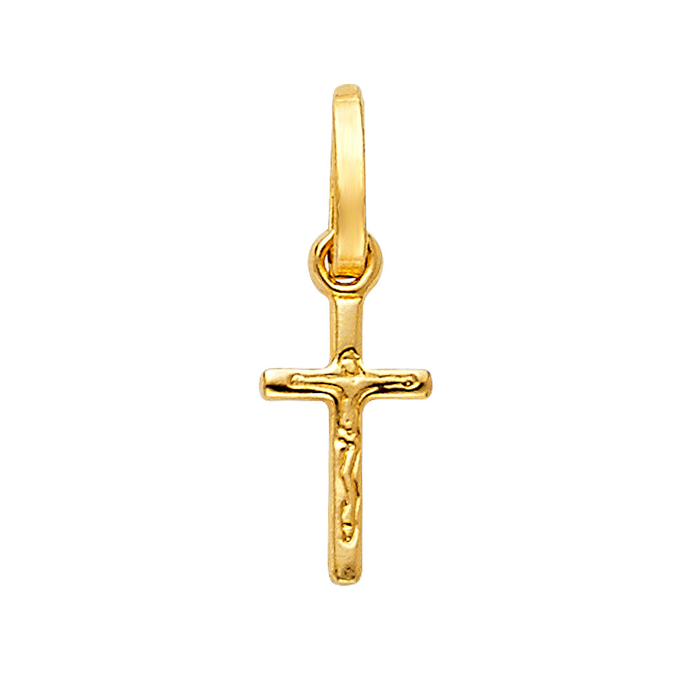 14K Yellow Gold High-Polished Crucifix Pendant aprox 1/2" tall
