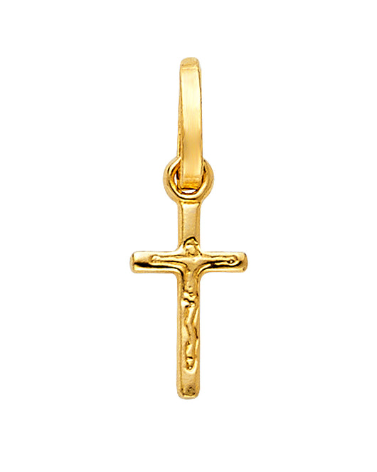 14K Yellow Gold High-Polished Crucifix Pendant aprox 1/2