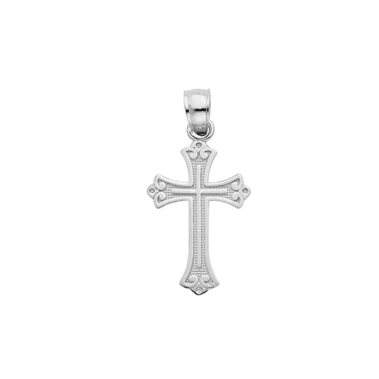 14K White Gold Filigree Cross Pendant aprox 3/4" tall