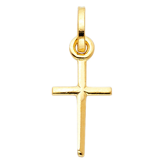 14K Yellow Gold High-Polished Cross Pendant aprox 1" tall