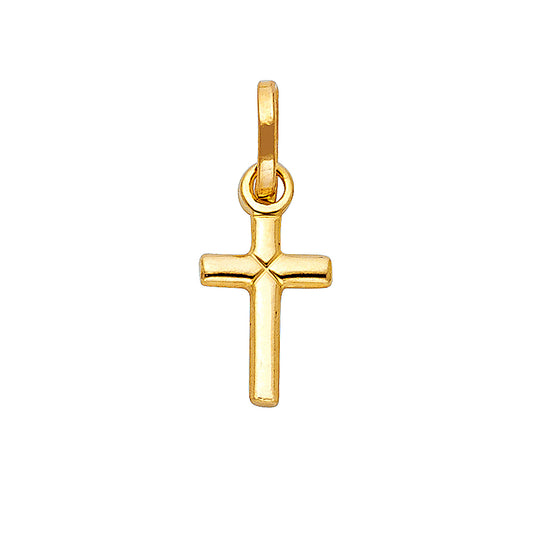 14K Yellow Gold High-Polished Cross Pendant aprox 3/4" tall