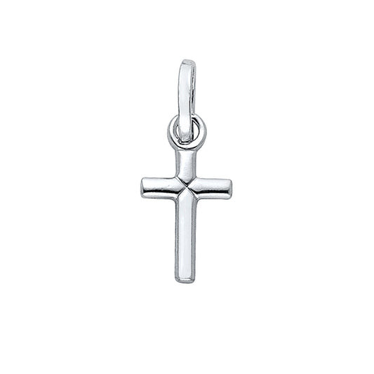 14K White Gold Diamond-Cut Cross Pendant aprox 3/4" tall