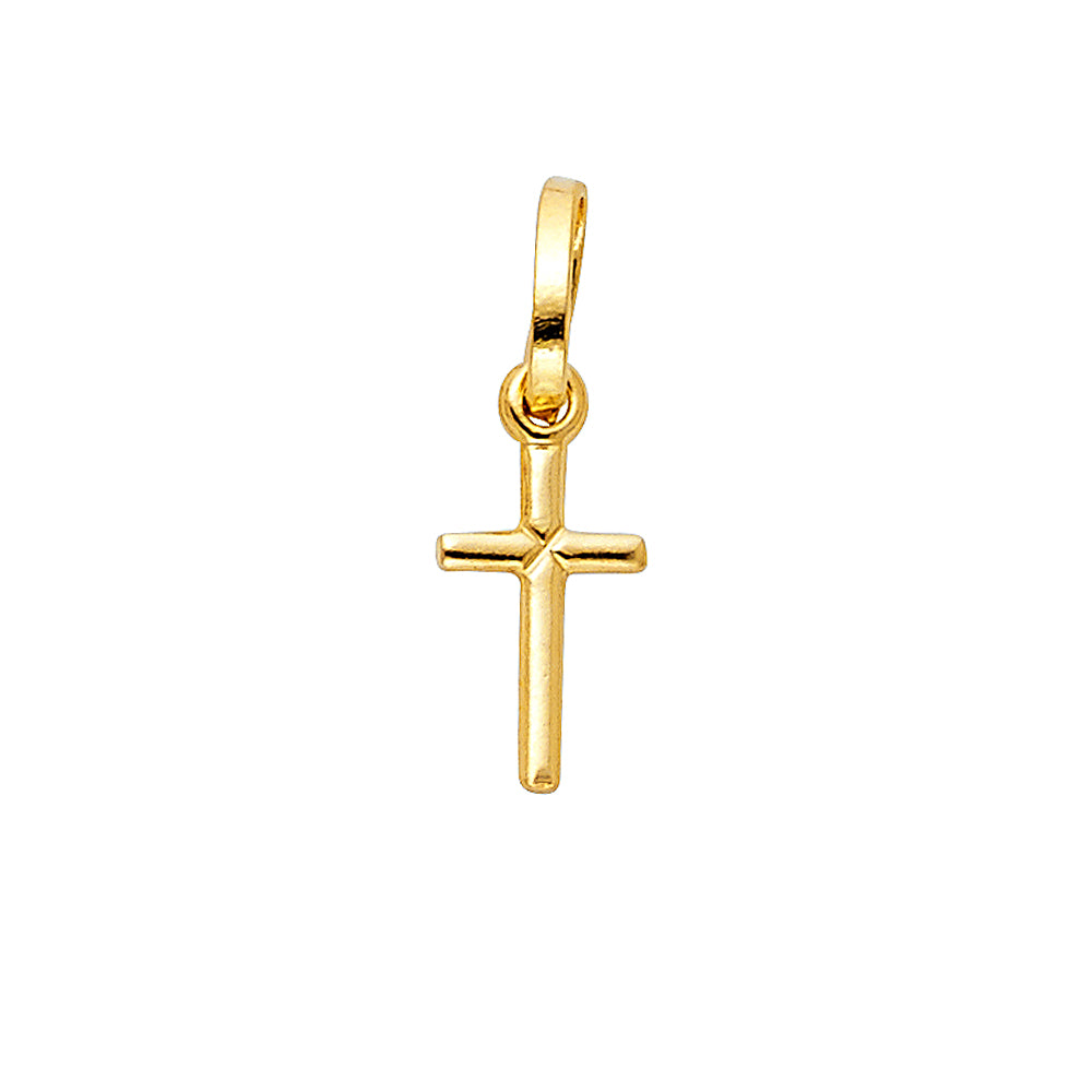 14K Yellow Gold High-Polished Cross Pendant aprox 3/4" tall