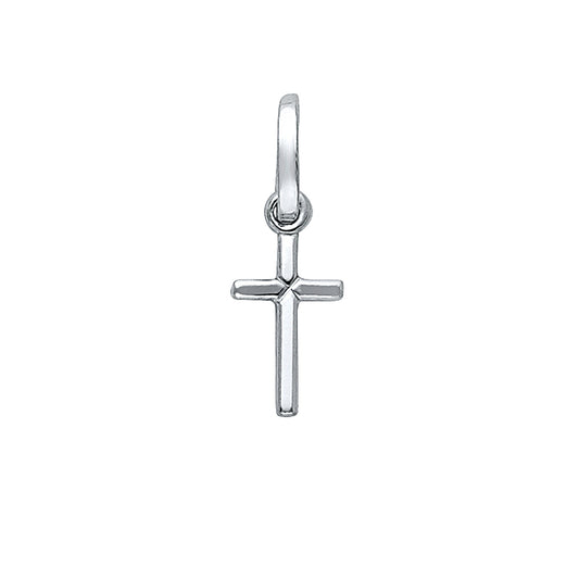 14K White Gold Diamond-Cut Cross Pendant aprox 3/4" tall