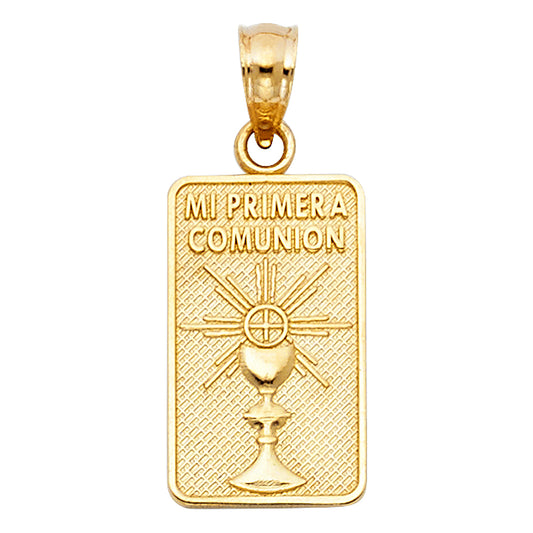 14K Yellow Gold Mi Primera Comunión Chalice Medallion Pendant