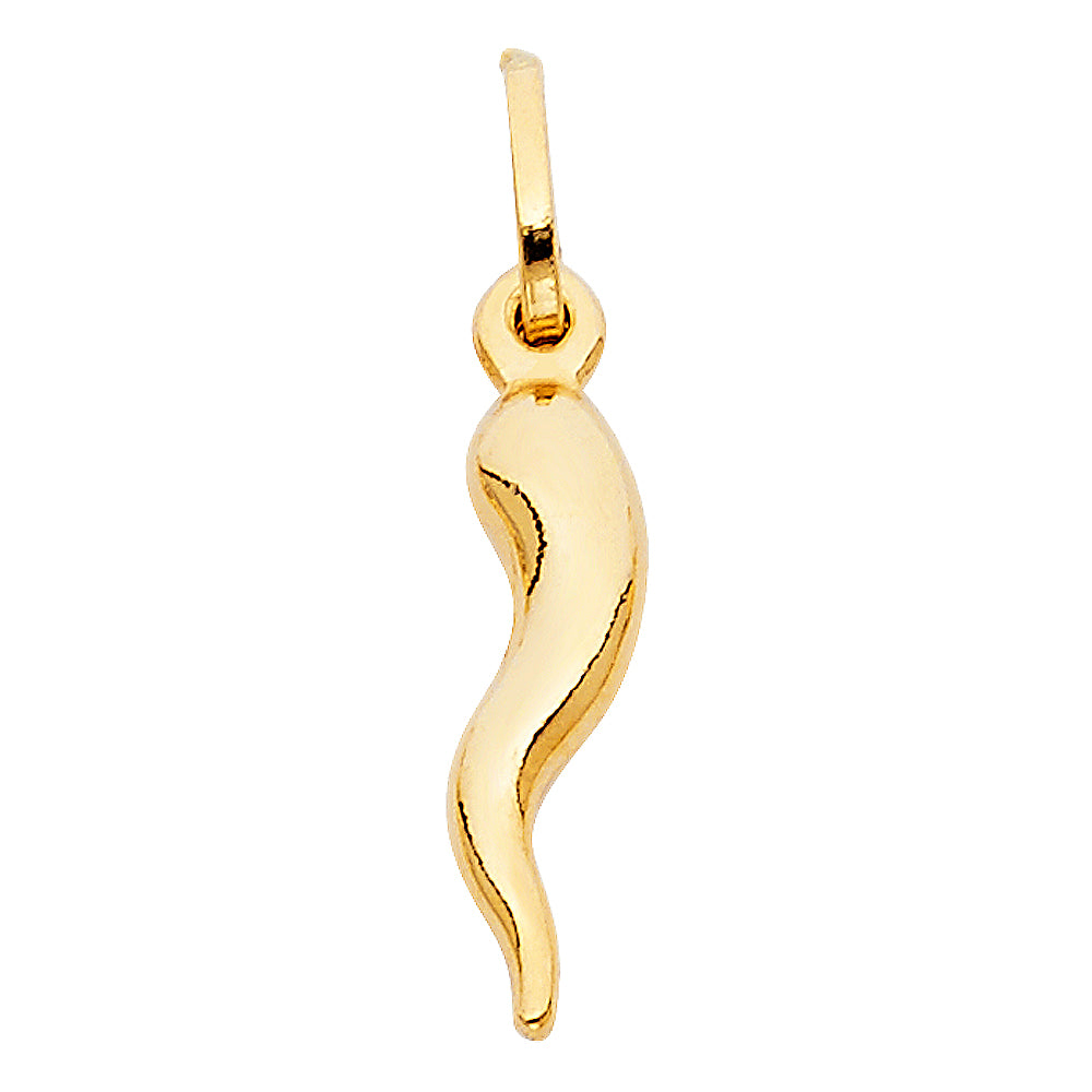 14K Yellow Gold Italian Horn Charm