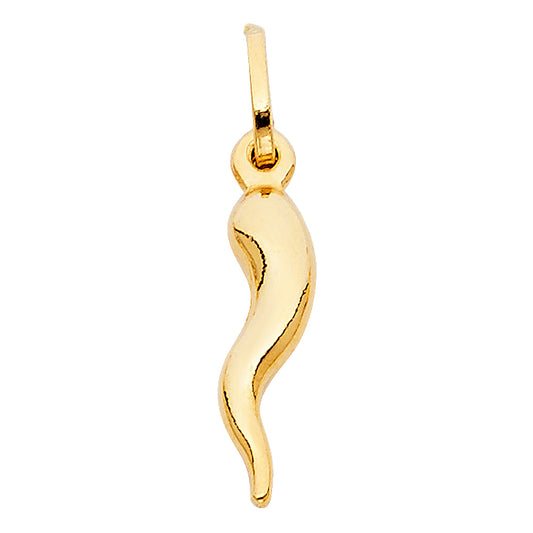 14K Yellow Gold Italian Horn Charm