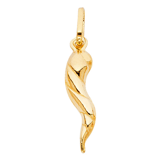 14K Yellow Gold Italian Horn Charm