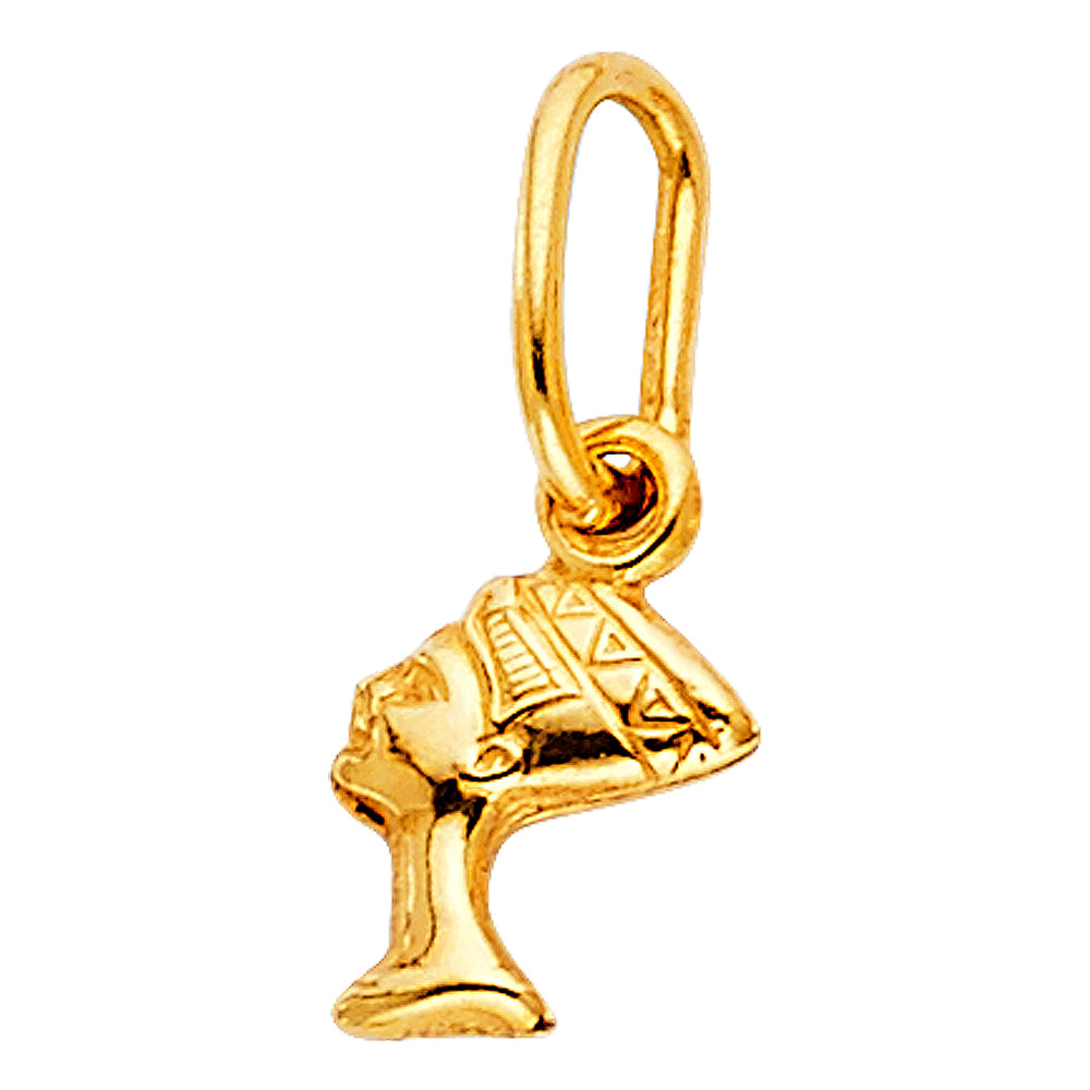 14K Yellow Gold Nefertiti Profile Pendant