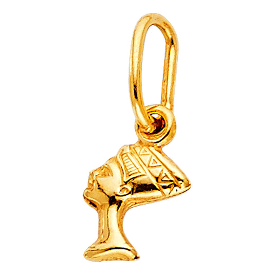 14K Yellow Gold Nefertiti Profile Pendant