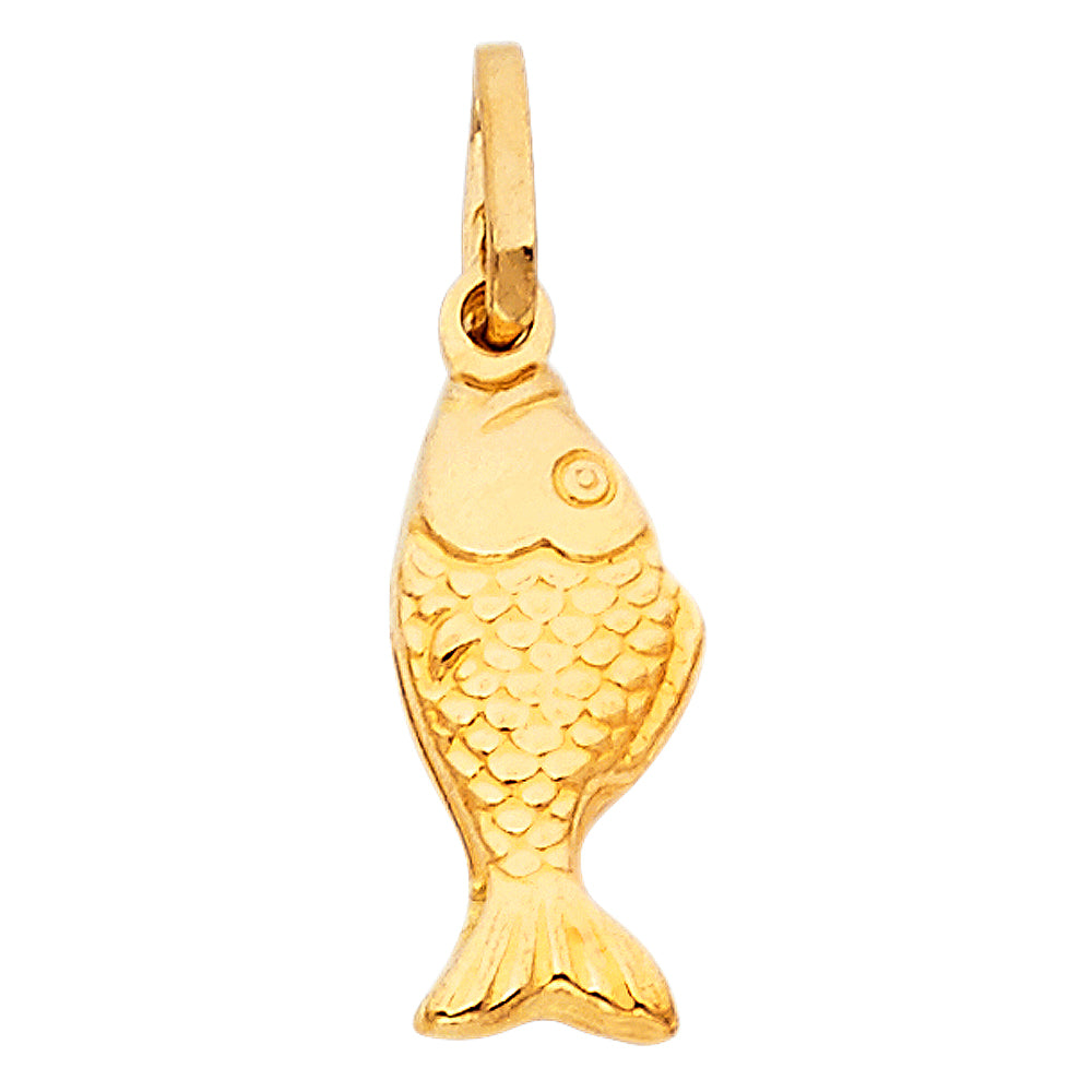 14K Yellow Gold Fish Pendant
