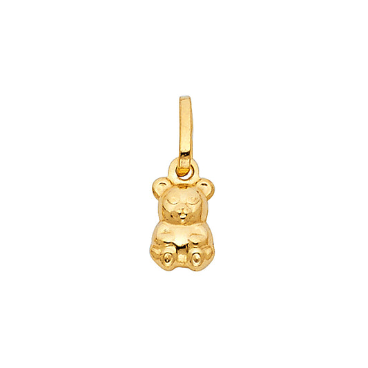 14K Yellow Gold Teddy Bear Pendant