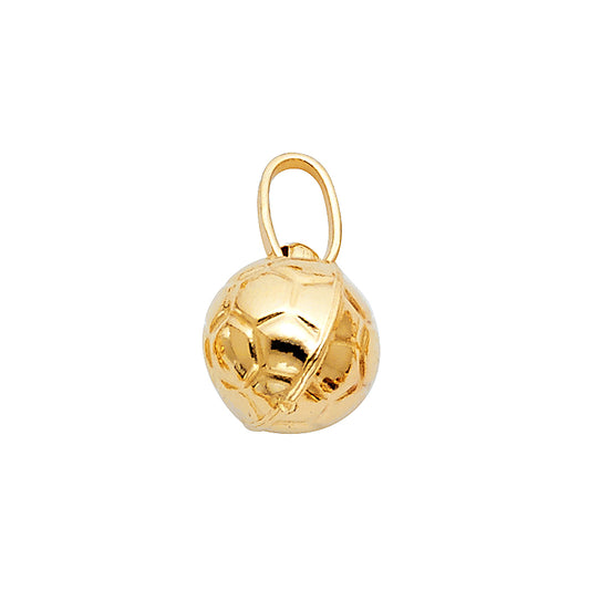 14K Yellow Gold Soccer Ball Pendant