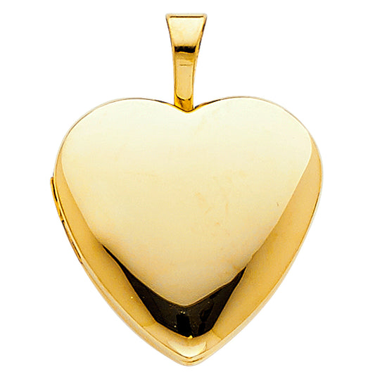 14K Yellow Gold Heart Shaped Locket Pendant