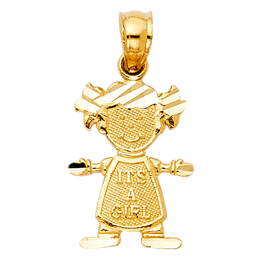 14K Yellow Gold “It’s a Girl” Pendant