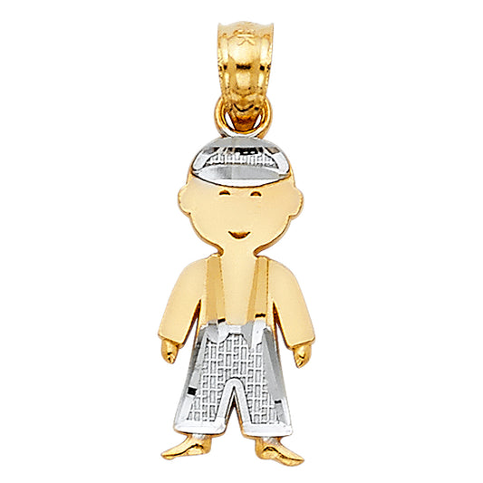 14K Two-Tone Gold Boy Pendant