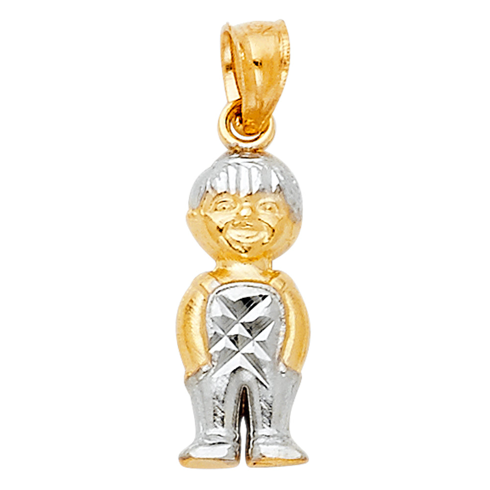 14K Two-Tone Gold Boy Pendant