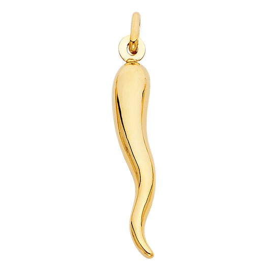 14K Yellow Gold Italian Horn Charm