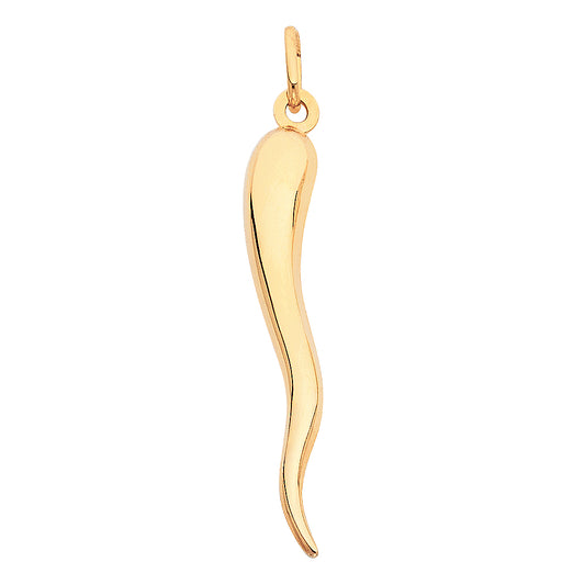 14K Yellow Gold Italian Horn Charm