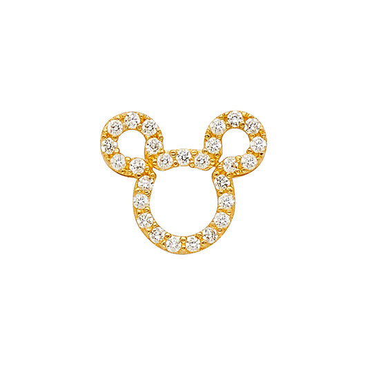 14K Yellow Gold Teddy Bear CZ Pendant