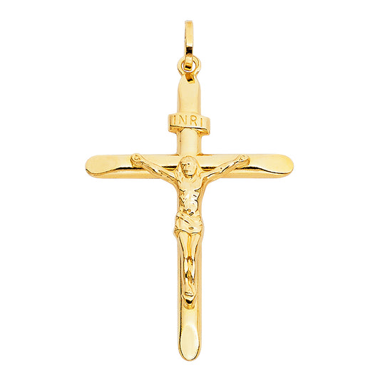 14K Yellow Gold Crucifix Pendant aprox 1 3/4" tall