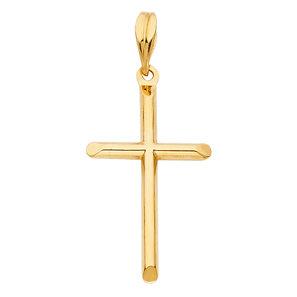 14K Yellow Gold High-Polished Cross Pendant aprox 1" tall