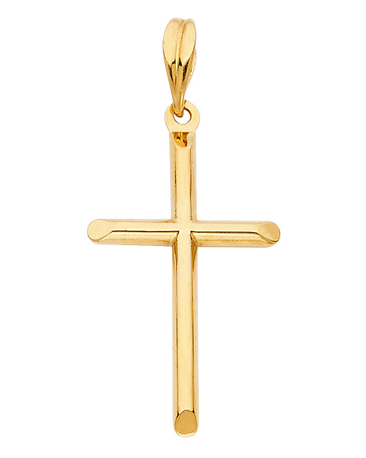 14K Yellow Gold High-Polished Cross Pendant aprox 1