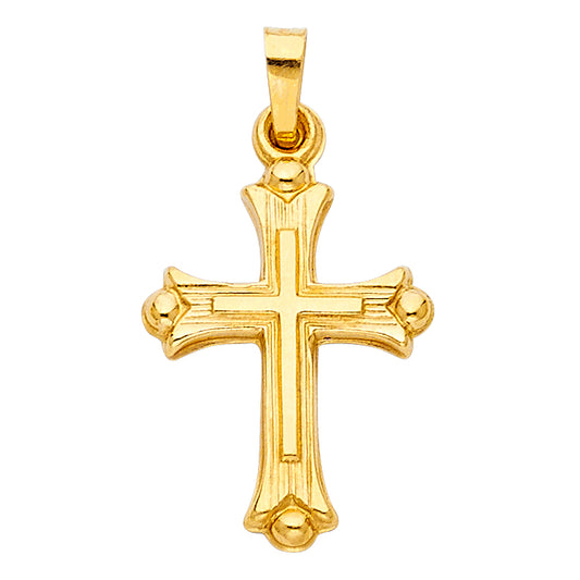 14K Yellow Gold High-Polished Cross Pendant aprox 3/4" tall