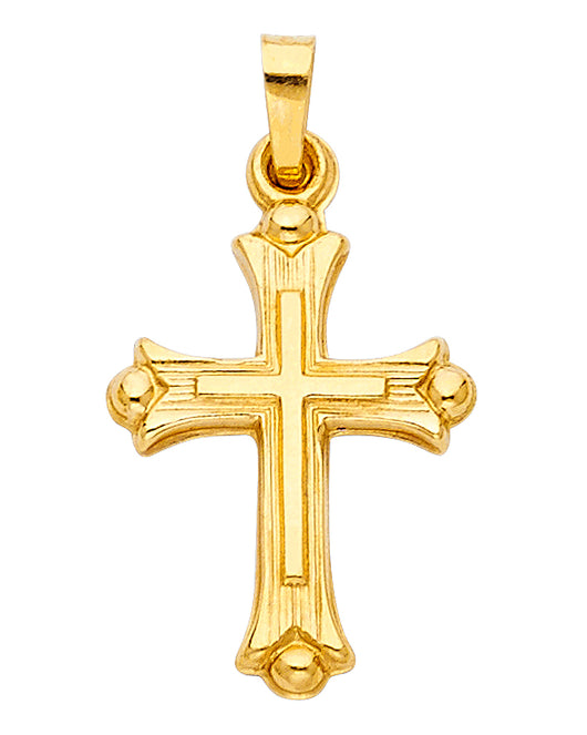 14K Yellow Gold High-Polished Cross Pendant aprox 3/4
